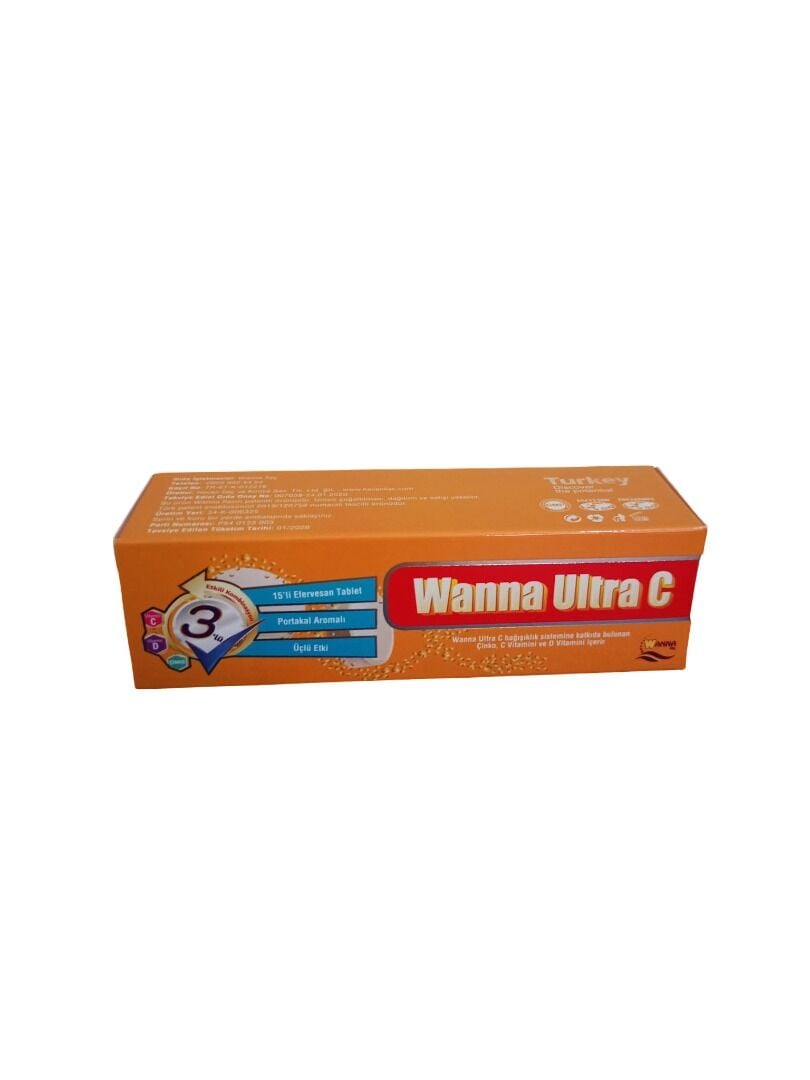 Ultra C-üçlü Etki C Vitamini D Vitamini Çinko Efervesan 15 Tablet