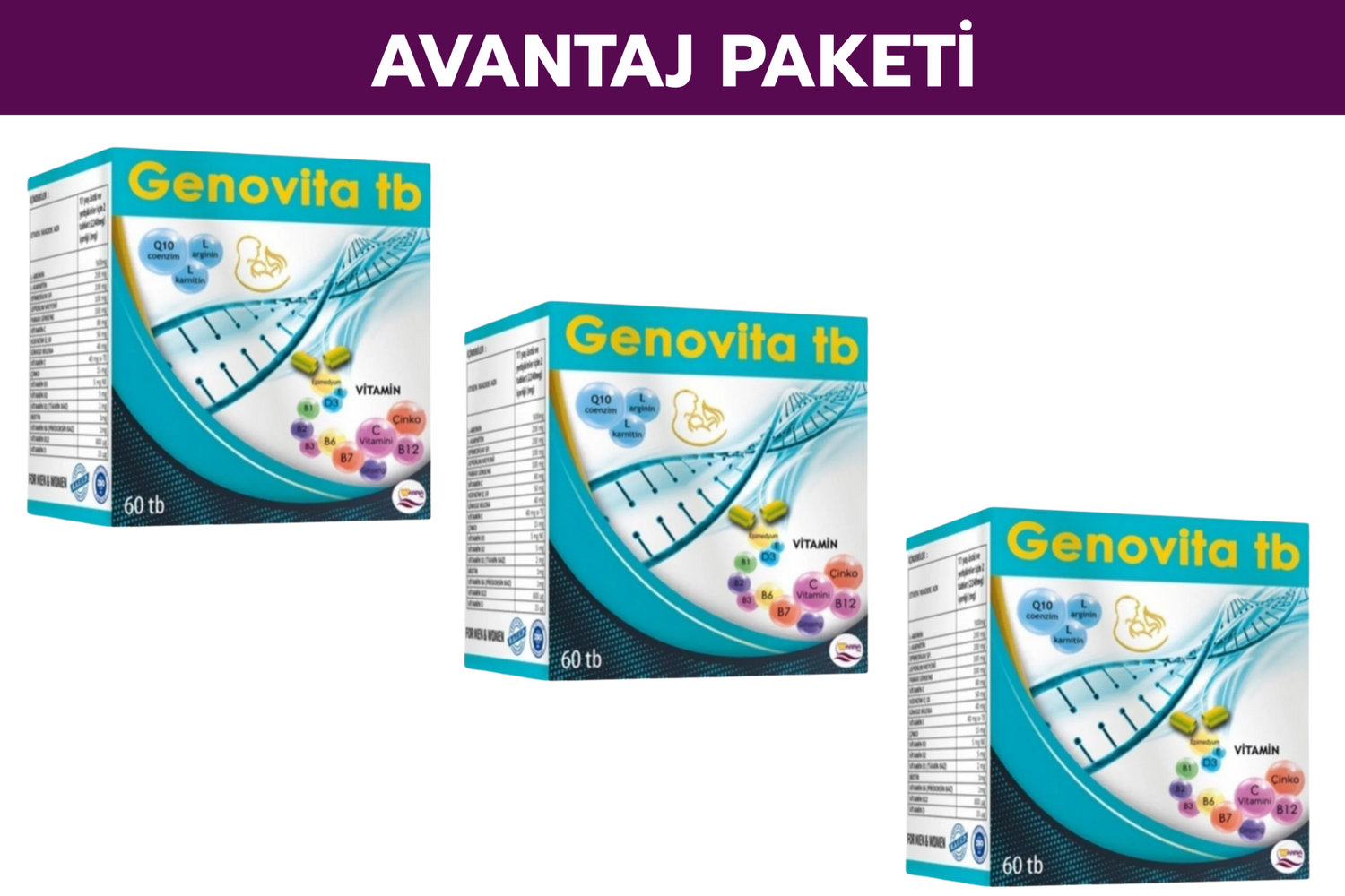 Genovita 60 Tablet 3 Kutu