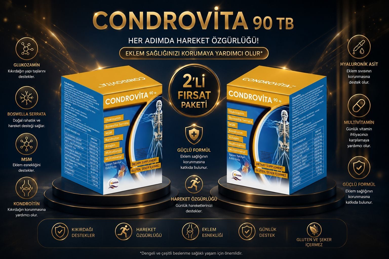 CONDROVİTA 90 TABLET 2 li FIRSAT PAKETİ