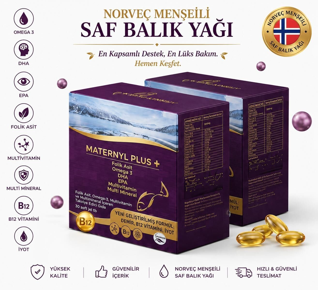 maternyl plus 2 li fırsat paketi balık yağı+ vitamin