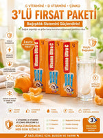 C Vitamini D Vitamini Çinko Efervesan (15 Tablet) X 3 lü Fırsat Ürünü